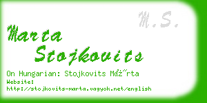 marta stojkovits business card